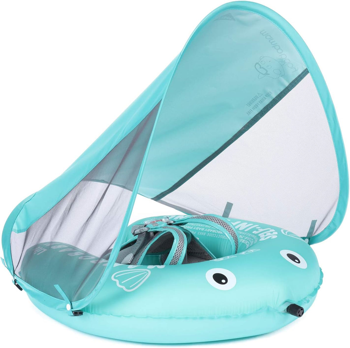 Mambobaby Float with Canopy, UPF 50+ Baby Swim Float – Fun for Kids & Family - Standard Green