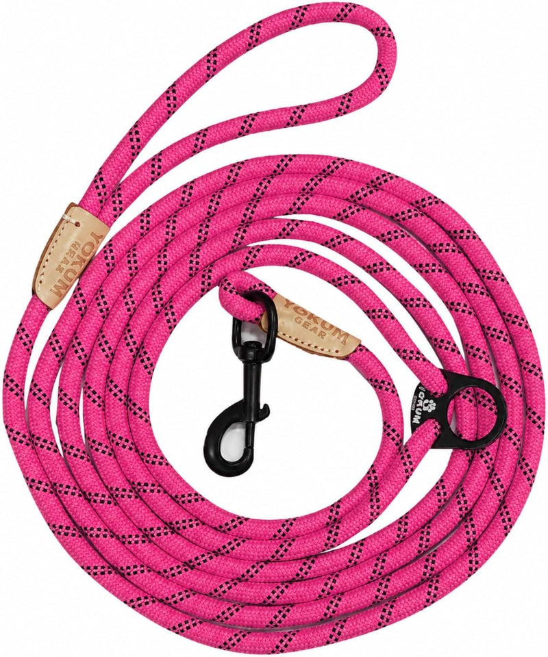12ft No Pull No Choke Leash Long Rope Dog Leash - 12 Ft / HOT PINK