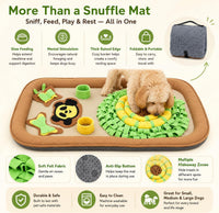 HOPET Snuffle Mat for Dogs Large Breed - 35*20 A-Green Flower Trap - image 2