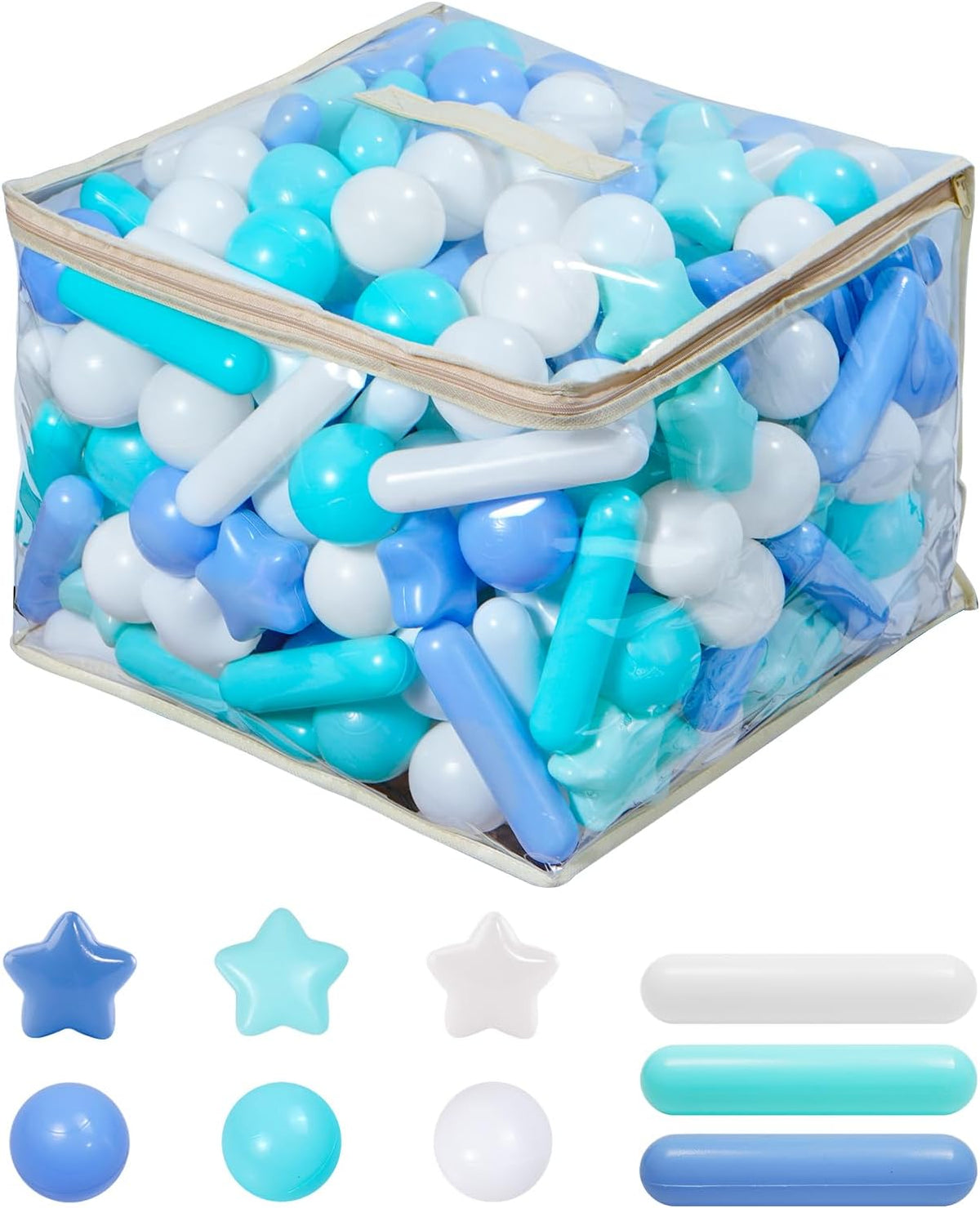 MoonxHome Ball Pit Balls for Toddlers - Star Rod white&green&blue / 200 - image 2