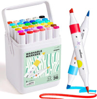 Jar Melo Washable Dual Tip Markers for Kids Ages 4-8 - 36 Colors