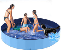 47'' Foldable Dog Pet Bath Pool, Heavy Duty Non-Slip Kiddie Pool - XXXXXL - 97*16 IN - 511 Gal