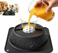 Slow Feeder Dog Bowl for Liquid Treats, Anti-Slip Lick Bowl - Black