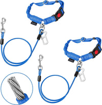 Chew Proof Dog Car Seat Belt - Blue / 2 Pack