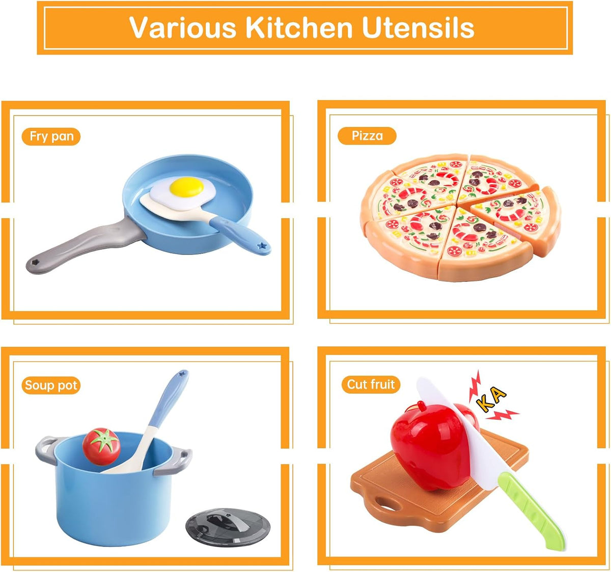 35Pcs Kids Kitchen Toy Accessories - Blue / 150Pcs - image 4