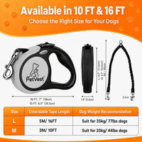 Dual Retractable Dog Leash, Detachable for Single Use - 16 FT - image 2