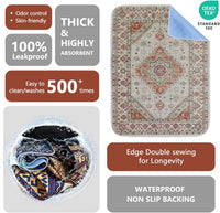 Washable Pee Pads, Super Absorbent Puppy Pads - Beige Medallion / 18"*24"(Pack of 2) - image 3
