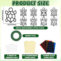 QOUBAI 32 Sets Halloween Bats Suncatchers Craft Kit DIY Window - Turtle - image 2