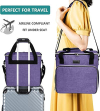 BAGLHER Dog Travel Bag, Pet Travel Bag (ALL Pet Travel Supplies), With 2 Pet Food Containers and 2 Collapsible Silicone Bowls; Essential Kits for Pet Travel Purple