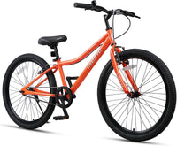 AVASTA Bilbo 18 20 24 Inch Kids Bike for Boys Girls Youth 5-14 Years - Orange / 24 Inch with Kickstand