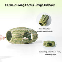 Pink Aquarium Decor Ceramic Cute Strawberry Betta Fish Tank Cave – Essentials for Fish - Tall Cactus-green / Cactus - image 3