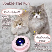 ORSDA 2in1 Interactive Toys for Indoor Cats, Timer Auto On/Off - Cherry Blossom Pink - image 2