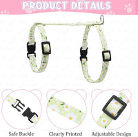 2 Pack Cat Harness and Leash with Collar Set - Floral - image 2