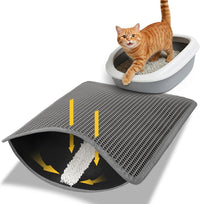 Conlun Cat Litter Trapping Mat for Small Spaces - Gray / Medium (23.6" x 14.6")