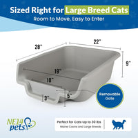 KittyGoHere Senior Cat Litter Box Jumbo Low Entry Open Top - Misty Gray / Jumbo - image 4