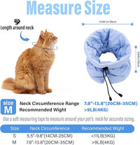 Cat Recovery Collar, Soft Adjustable Cone for Cats and Kittens, Lightweight Waterproof Elizabethan Collar for After-Surgery Care, Prevent Licking and Scratching, Neck Protector for Pets（Light Blue,M）