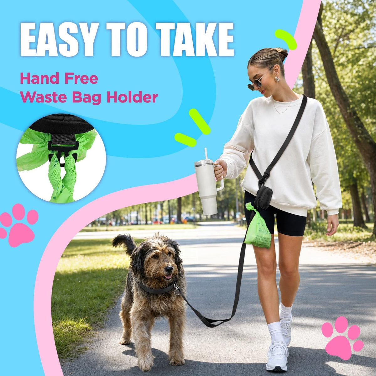 Dog Poop Bag Holder for Various Leashes - Black - image 2