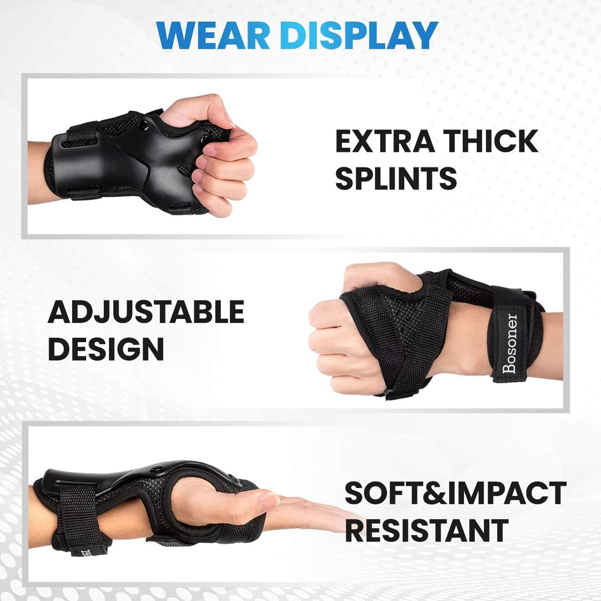 Wrist Guard, BOSONER Wrist Guards for Roller Skating - M (Youths 6-14 years) - image 4