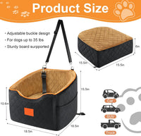 XIEEAOZEE Dog Car Seat for Small/Medium Dogs & Cats Under – Essentials for Dogs - Black/Brown - image 2
