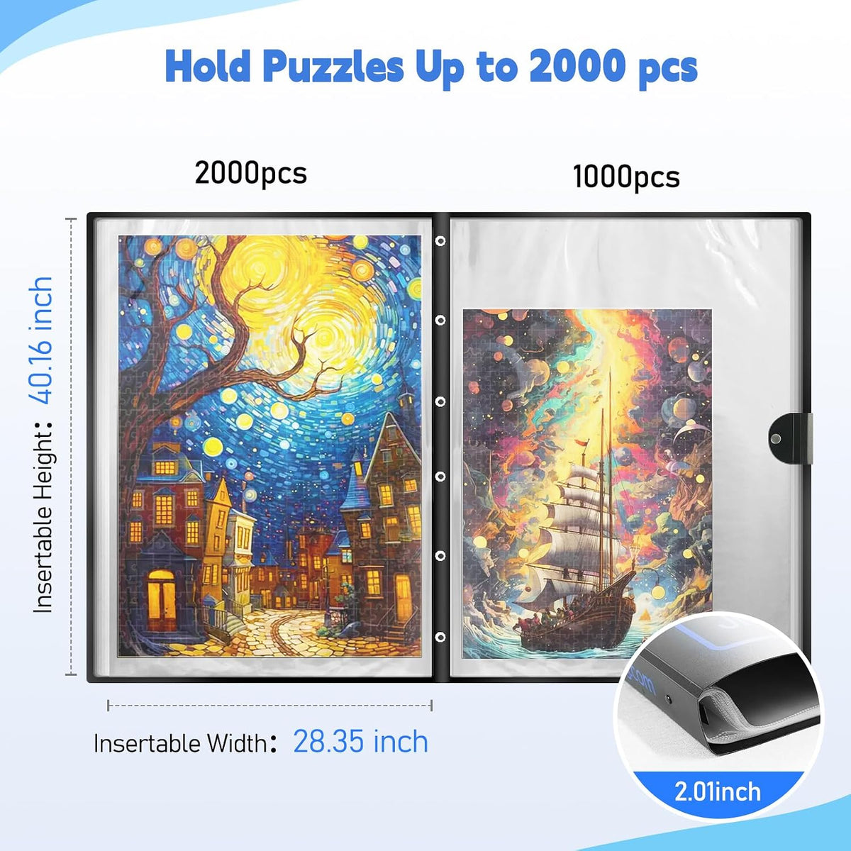 ALL4JIG 25.98"×30.31" Puzzle Binder - Black-Blue / Large - image 2