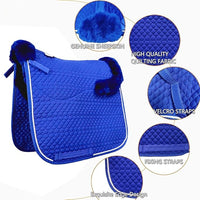 Woolous Dressage Saddle Pad, English Saddle Pad with Sheepskin Trim, Lambskin Wool Fleece Lining, Square Saddle Pad for Equestrian Riding, Comfortable & Shock Absorbing