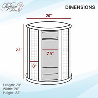 THE REFINED FELINE Purrrrfect End Table Cat Bed Cave in Smoke Gray, Multipurpose Wood Cat Furniture Nightstand, Easy to Clean Covered Cat Bed with Replaceable Scratching Post & Washable Cushion