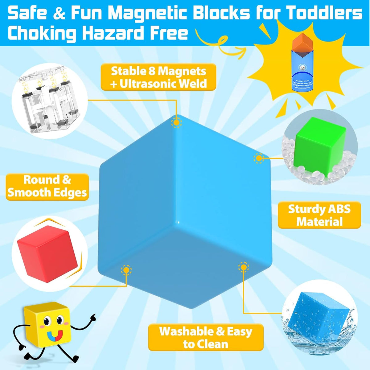 48PCS Large Magnetic Blocks - Multicolor / Rainbow Set - image 2