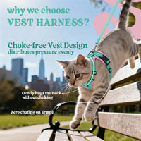 rabbitgoo Cat Harness and Leash Set, Escape Proof Vest - Xs / Green & Pink - image 2