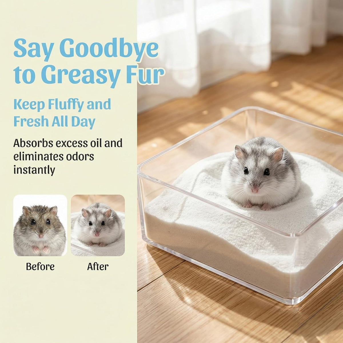 Sukh Hamster Sand Bath, White Fine Silica Sand - 14 OZ - image 2