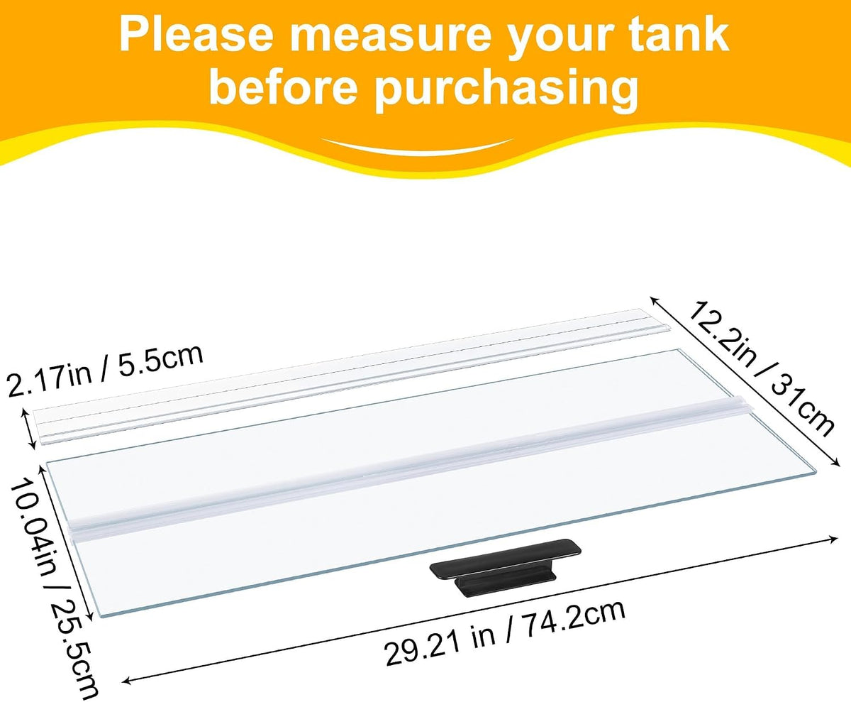 29.21x11.69 x0.16in Clear Tempered Glass Canopy – Essentials for Fish - 1PCS-29.21x11.69in - image 2