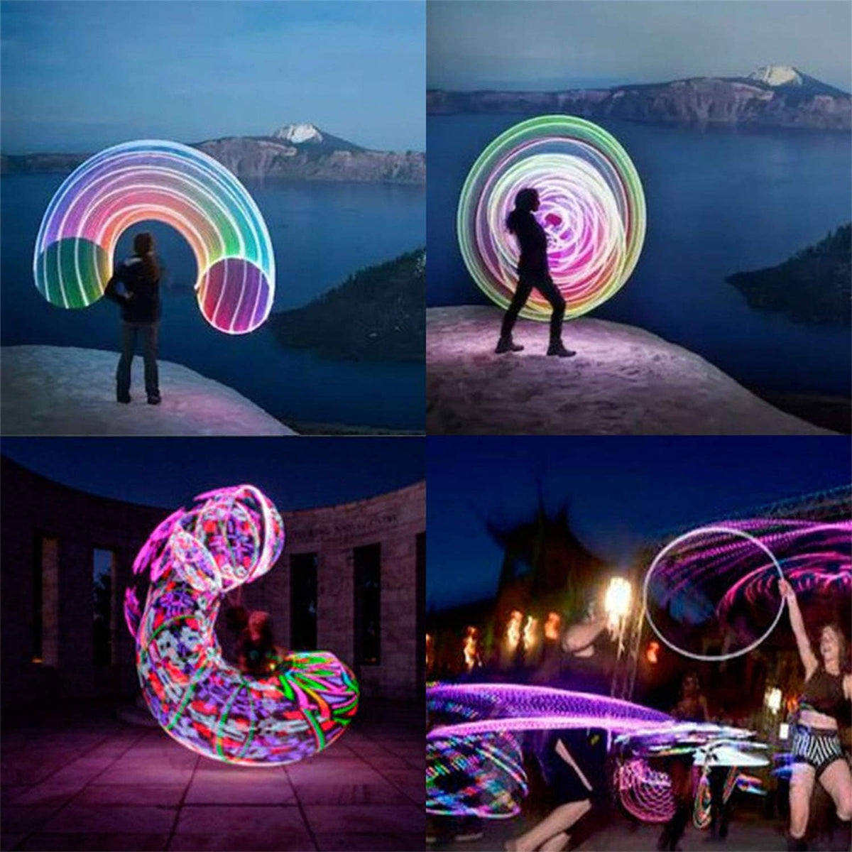 LED Hoop Dance Exercise Light Up Hoop for Kids Adults Children - 24in-60cm Blue - image 2