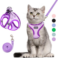 Cat Harness and Leash Set - M (Chest:15.5''-17'') / Purple