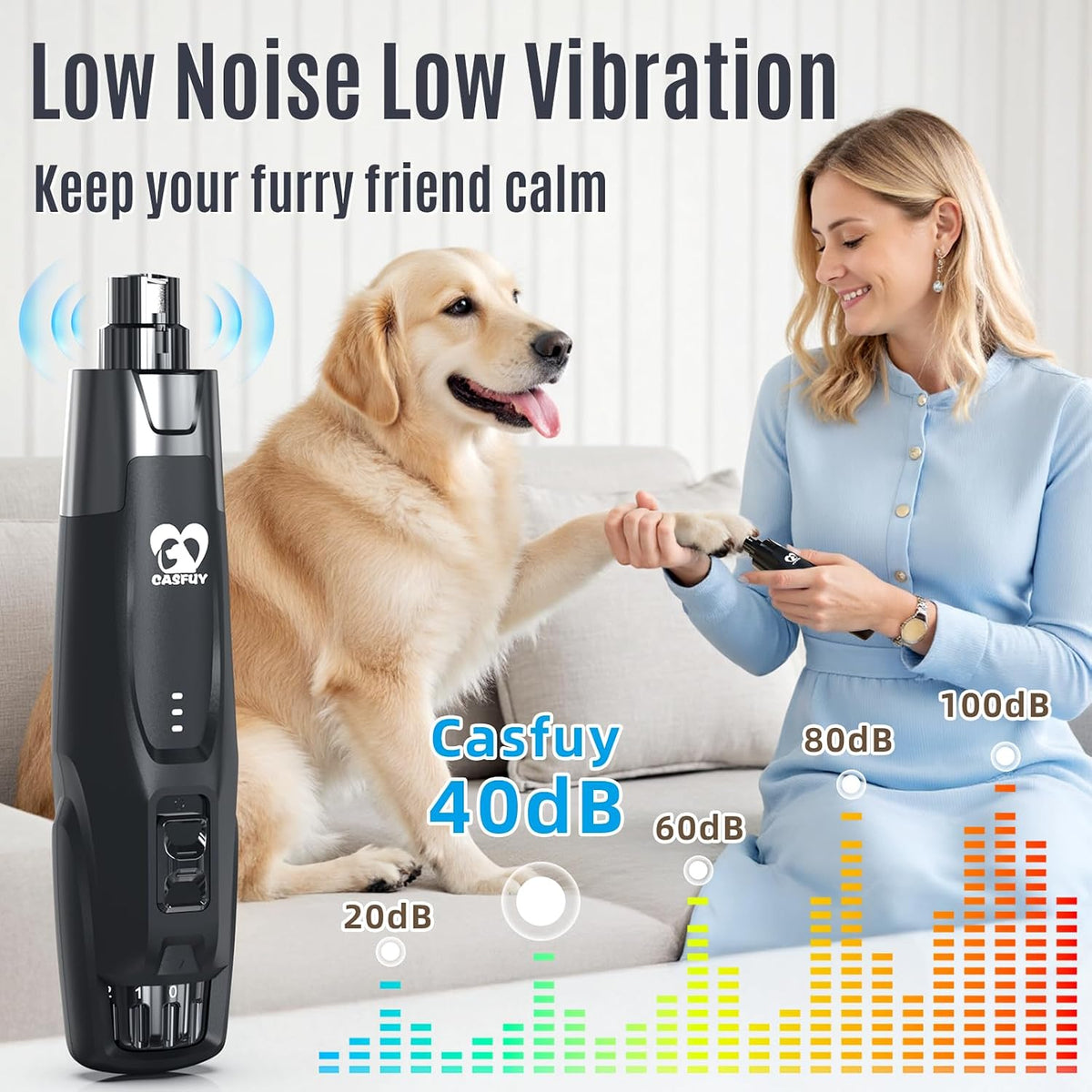 Casfuy New 6-Speed Dog Nail Grinder - Black - image 4