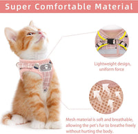 Cat Vest Harness and Leash Set - Pink-pattern / Small (Chest: 11"-13") - image 2
