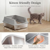 Lifewit Stainless Steel Cat Litter Box for Kitty - image 2
