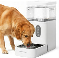 2.2 Gallon Automatic Dog Water Dispenser with Stainless Steel Bowl – Essentials for Dogs - White / 2.9 Gallon