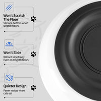 Cat Food Bowl, Whisker Friendly Ceramic Cat Bowls with Nonslip Silicone Bottom, Pack of 3 Quiet - Fishbone Deep 3 Pack - image 4