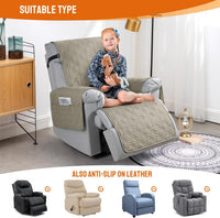 VANSOFY 100% Waterproof Recliner Chair Covers - Khaki / 30" - image 4