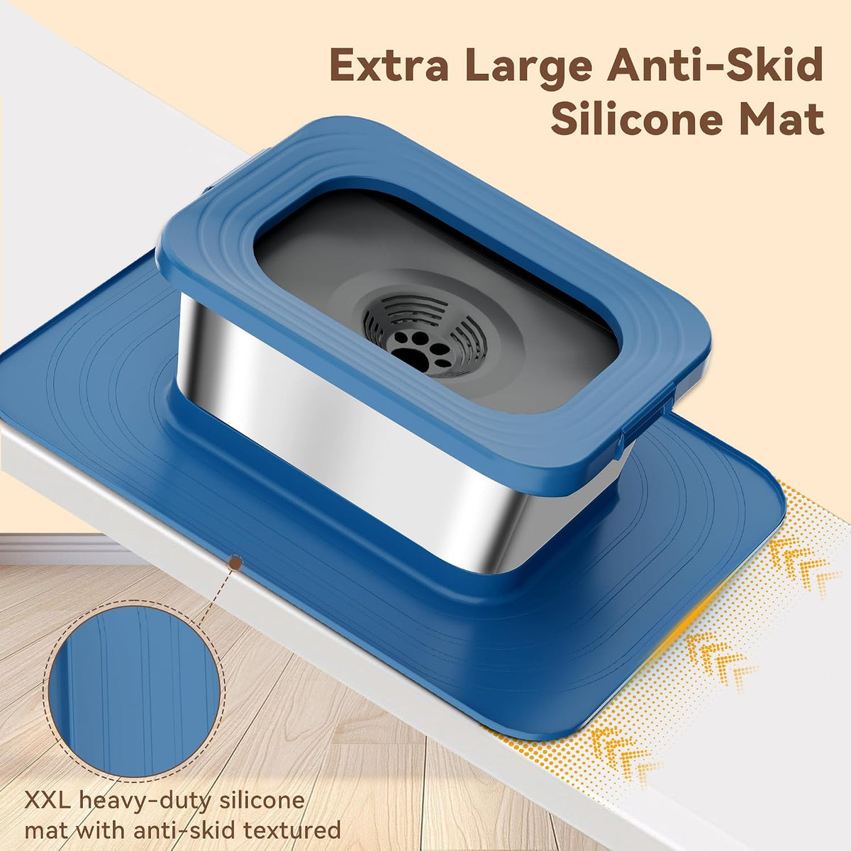 10L No Spill Dog Water Bowl Stainless Steel for Messy Drinkers – Essentials for Dogs - Blue - image 4
