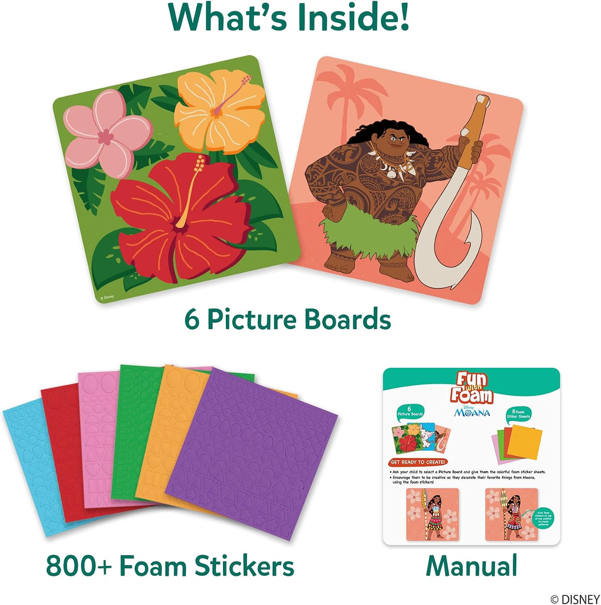 Skillmatics Fun with Foam Sticker Art, Animals, Craft Kit - Disney Moana - image 3