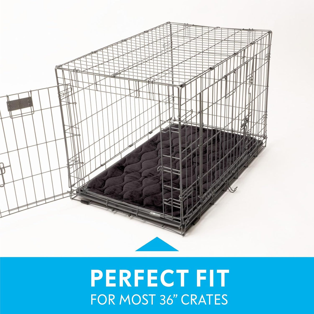 Paw Inspired Washable Padded Crate Mats for Dogs - 36 Inch / Gray - image 3
