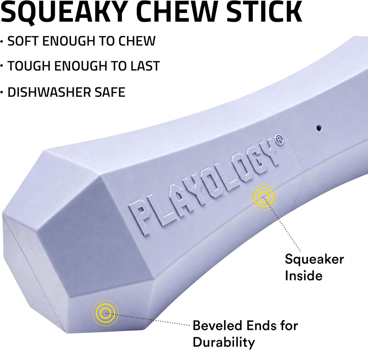 Playology Squeaky Chew Stick Scented Dog Toy - Jumbo / Lamb - image 2