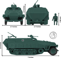 BMC Classic Toy Soldiers WW2 German Hanomag halftrack in gray plastic, 1:32 scale - view 10