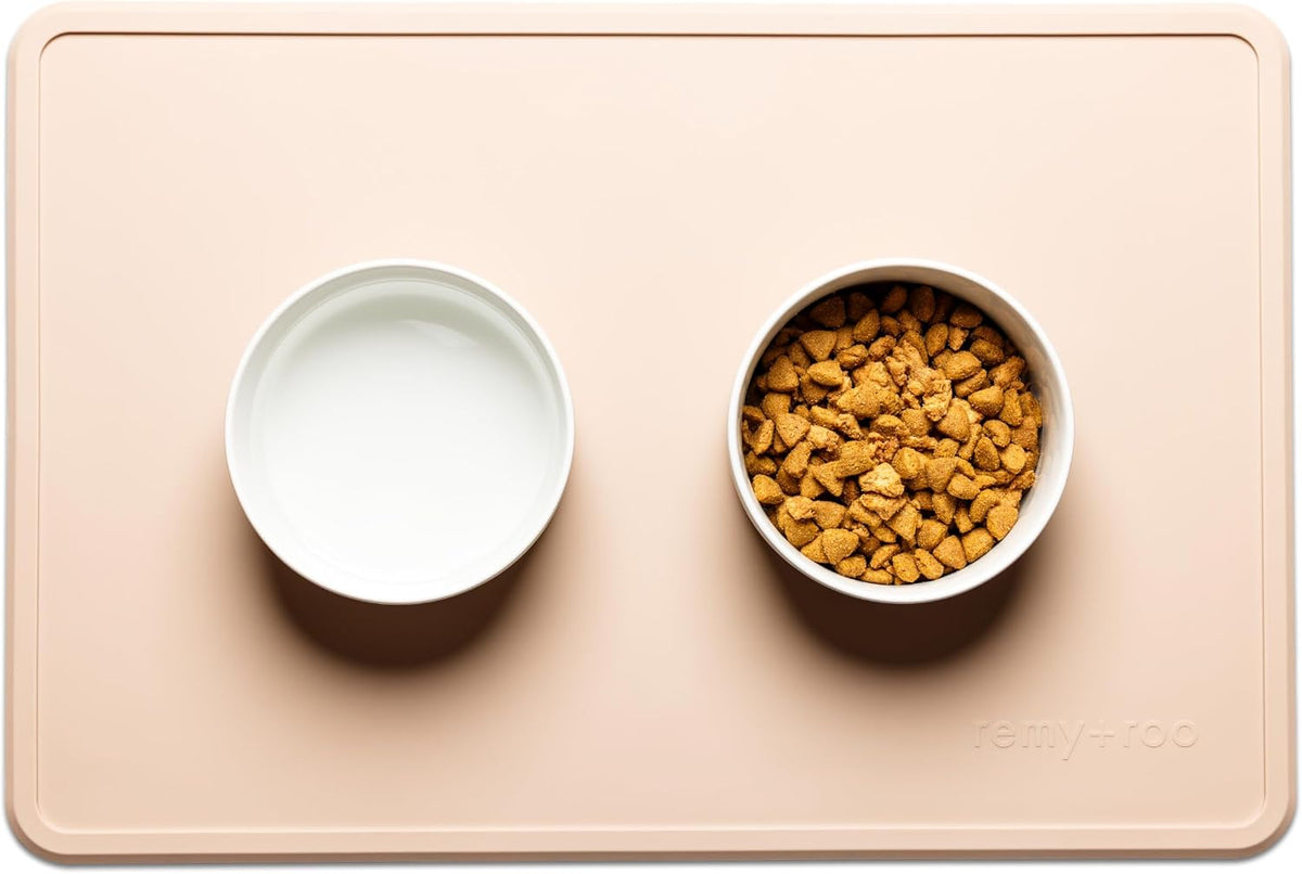 Remy+Roo Silicone Dog Food Mat for Pet Bowls - Sand