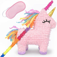 GIFTEXPRESS 16" Pink Unicorn Pinata with 33 Inch Pinata Stick
