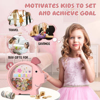 Summidate Pink Piggy Bank for Kids Girls - Pink Piggy Bank / Standard - image 4