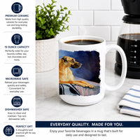 Natural Fawn Great Dane Ceramic Coffee Mug 15 oz Decorative Large C Handle Mug Cup for Tea, Cocoa Hot Chocolate
