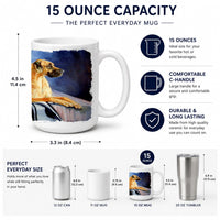 Natural Fawn Great Dane Ceramic Coffee Mug 15 oz Decorative Large C Handle Mug Cup for Tea, Cocoa Hot Chocolate