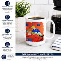 Airedale Terrier with lady in the kitchen Ceramic Coffee Mug 15 oz Decorative Large C Handle Mug Cup for Tea, Cocoa Hot Chocolate
