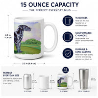 Great Dane Ceramic Coffee Mug 15 oz Decorative Large C Handle Mug Cup for Tea, Cocoa Hot Chocolate